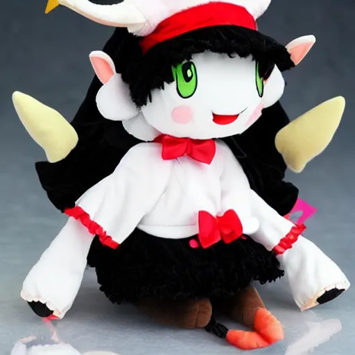 Prompt: cute fumo plush of a sheep girl with horns, anime girl, witch