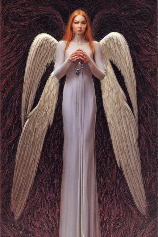 Prompt: portrait of an angel creature ( not a human ), by giancola, very detailed art, elegant, sophisticated, high resolution, smooth