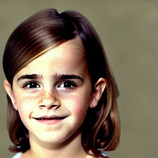 Image similar to portrait photo of young emma watson, laughting