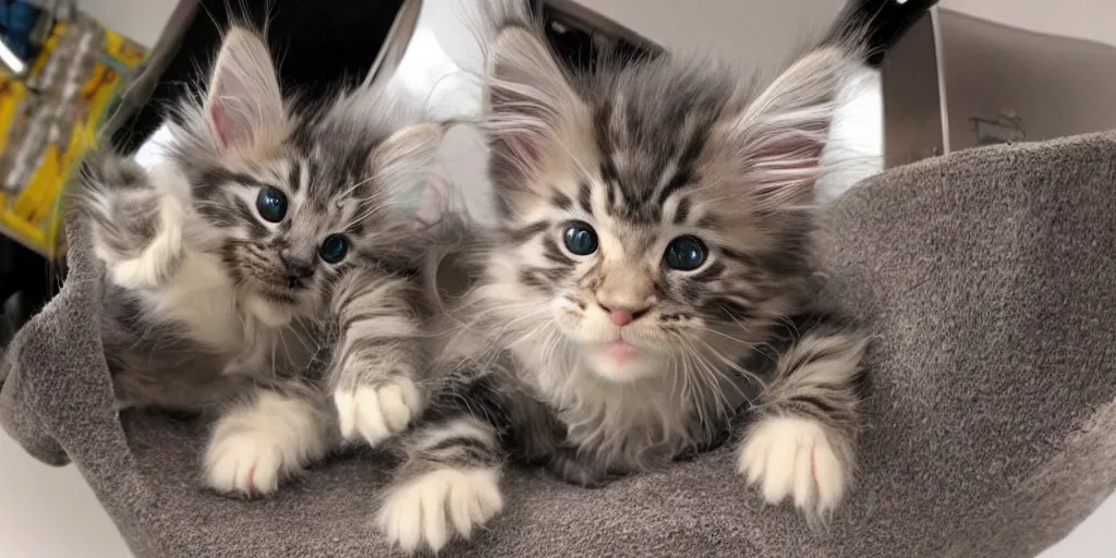 Prompt: a 3 d rendered movie still maine coon kitten descendant 1 million in the future. kitten wears a spacesuit, and explores cosmos in a space ship with a cat tree. science fiction blockbuster movie kittens rule the world or what's on tv? kittens!, lightyear ( film, 2 0 2 2 ) computer - animated science fiction action - adventure.