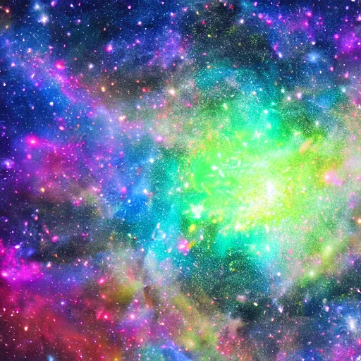 Image similar to prismatic galaxy, luminescent, photorealistic