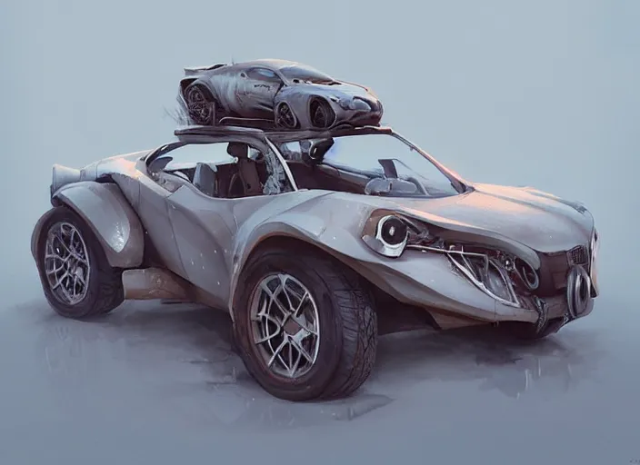 Image similar to a beautiful concept design of an old car converted into offroad sport. car design by cory loftis, fenghua zhong, ryohei hase, ismail inceoglu and ruan jia, henrik fisker and bruce kaiser and scott robertson and dmitry mazurkevich and doruk erdem and jon sibal, volumetric light.