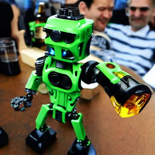 Image similar to bionicle and beer in the hand