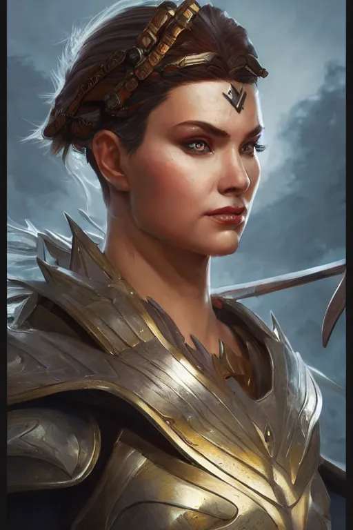 Image similar to amazon valkyrie athena, d & d, fantasy, portrait, highly detailed, headshot, digital painting, trending on artstation, concept art, sharp focus, illustration, art by artgerm and greg rutkowski and magali villeneuve