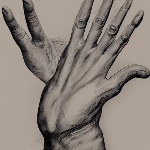 Image similar to anatomically accurate hands, george bridgman