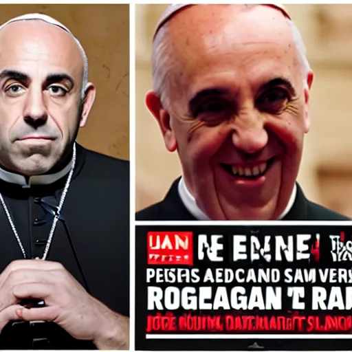 Image similar to Joe Rogan podcast with the Pope as guest