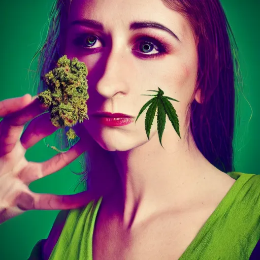 Image similar to female marijuana, epic award winning professional photography, conceptual art in the style of surrealism 8 k