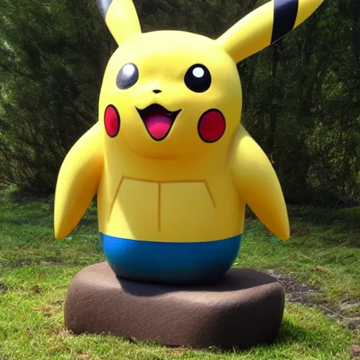 Image similar to pikachu moai statue