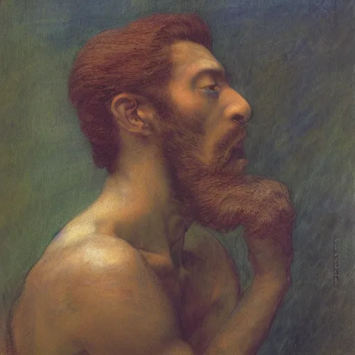 Image similar to A vedalken engineer, by Noriyoshi Ohrai, George Frederic Watts, Opticalfiber, Bird's Eye, Vaporwave, 1960s, New Realism