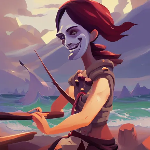 Image similar to painting jack the pirate on sea of thieves game avatar hero mermaid smooth face median photoshop filter cutout vector behance hd by jesper ejsing, by rhads, makoto shinkai and lois van baarle, ilya kuvshinov, rossdraws, illustration, art by ilya kuvshinov and gustav klimt