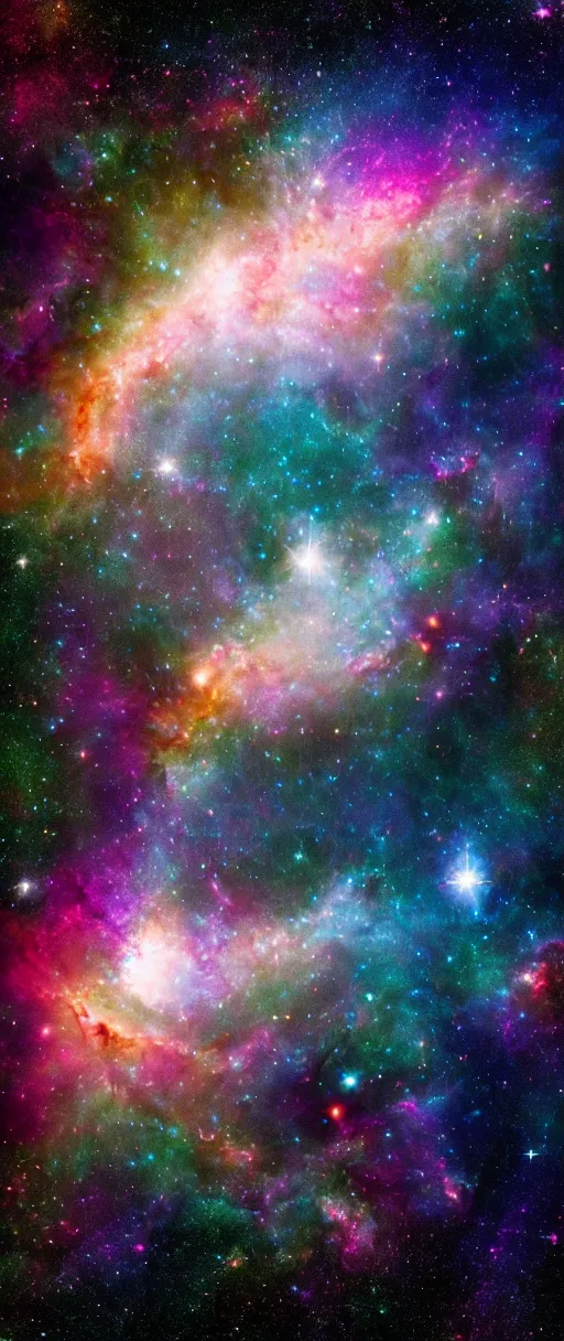 Prompt: Deep field image. 8k resolution. Visually stunning. National geographic. Pastel colors. Cosmic.