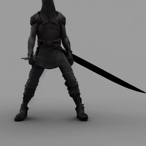 Image similar to a ninja holding a sword, 3 d render octane, trending on artstation