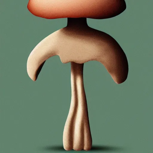 Prompt: plant-mushroom insectoid humanoid creature with moth-like ears, minimalism