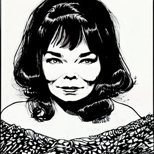 Image similar to bjork, portrait, by guido crepax