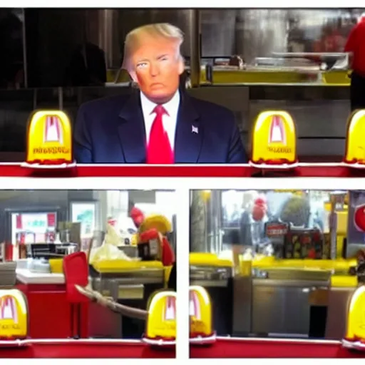 Image similar to donald trump working at mcdonalds