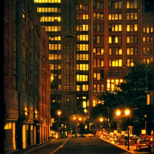 Image similar to boston nights, photo, color, kodachrome, accurate, film grain