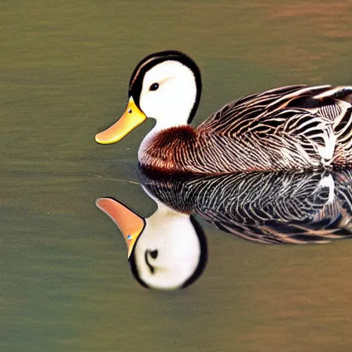 Image similar to optical illusion of a duck that looks like a woman when viewed upside down, high resolution