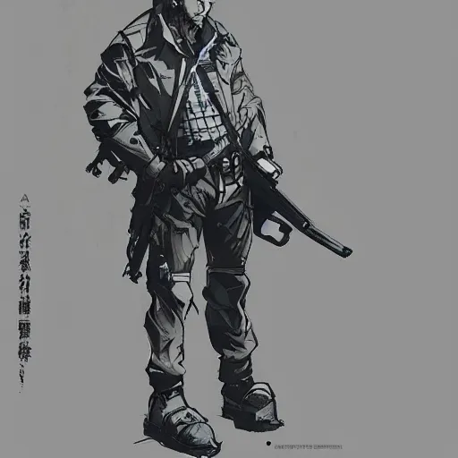 Prompt: “ yoji shinkawa character illustration ”