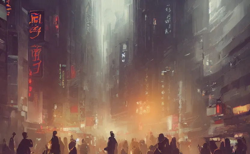 Prompt: A painting of Tokyo trending on artstation in the style of Greg Rutkowski