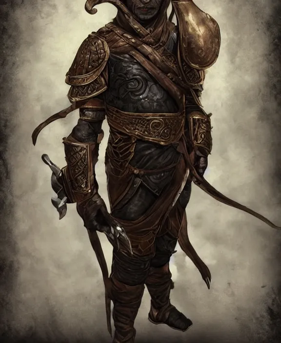 Image similar to humanoid male khajiit rogue, wearing leather armor, magic the gathering, fantasy