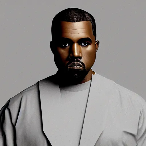 Image similar to low poly, isometric 3 d, white background, high definition, origami kanye west, hd, 4 k, 8 k