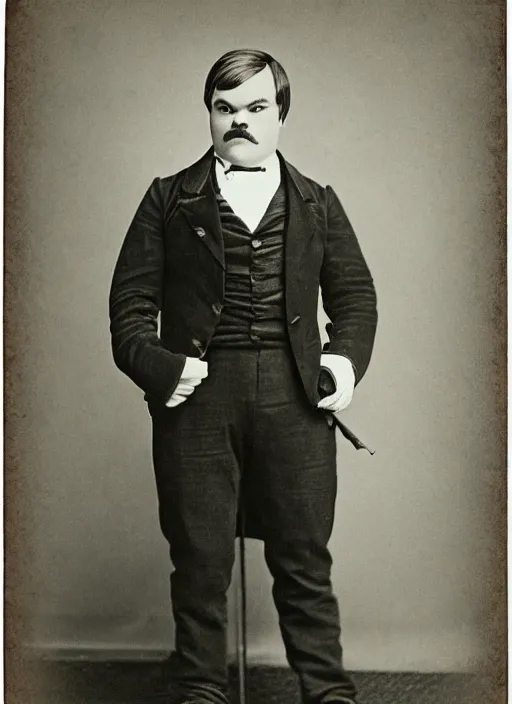 Image similar to 1 8 0 0 s style full body detailed photograph of jack black, realistic