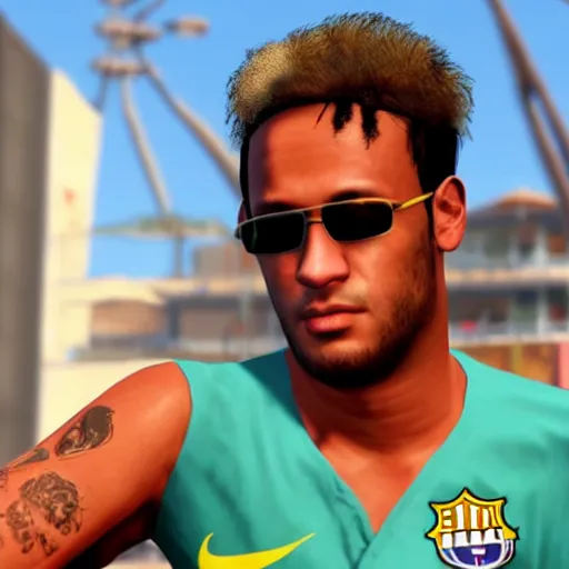 Image similar to screenshot of neymar in gta v, grand theft auto