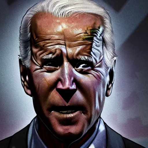 Image similar to joe biden as a rotting zombie, full body portrait, in a front of podeum, horror core, apocalyptic, feeling of grimdark, sharp focus, fiction, hyper detailed, digital art, trending in artstation, cinematic lighting, studio quality, smooth render, unreal engine 5 rendered, octane rendered, art style and nixeu and wlop and krenz cushart