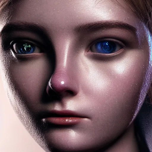 Image similar to Portrait of the most advanced female humanoid robot, intricate, headshot, sharp focus, cinematic lighting, octane render, 8k, 4k, hdr, very realistic, highly detailed, photorealistic, artistic photography, chiaroscuro, by David Cronenberg, Raphael, Carvaggio