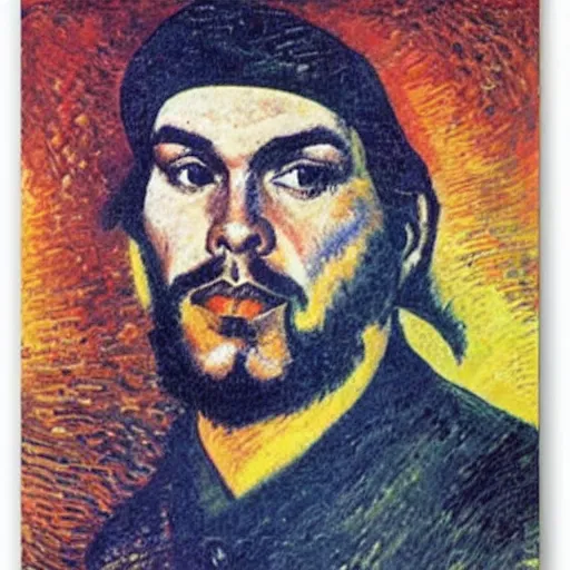 Prompt: a portrait of che guevara in a scenic landscape, by umberto boccioni