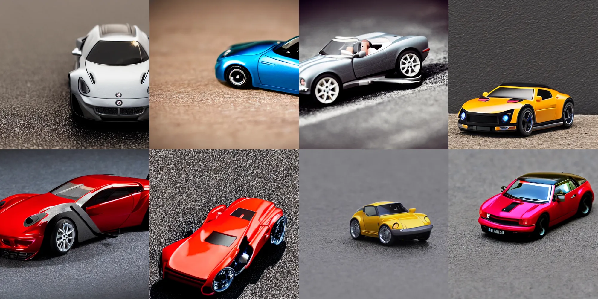Prompt: Photo, miniature of a sports car, 4k