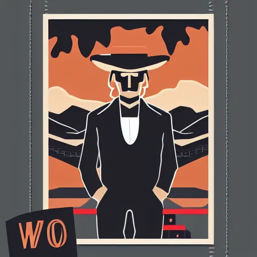 Image similar to westworld vector art. adobe illustrator