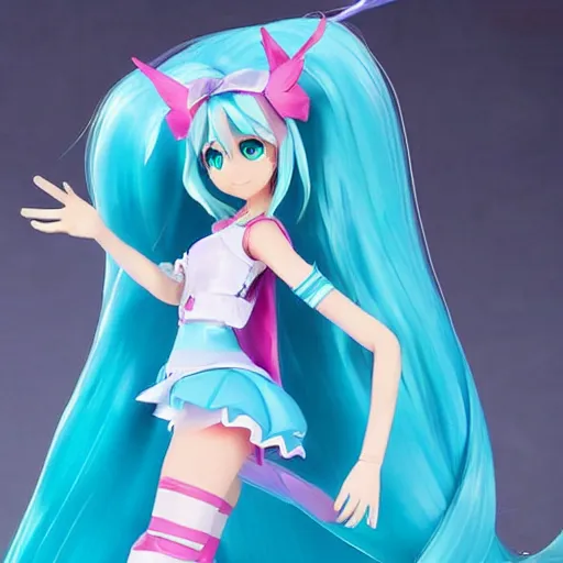 Image similar to Hatsune Miku loli cosplay winx, figure