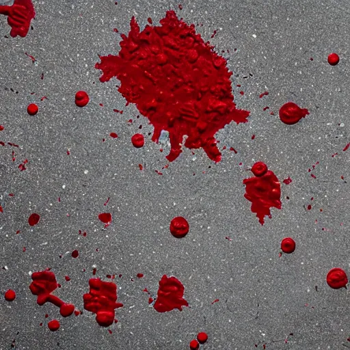 Prompt: photo of a lego set splattered with blood, shiny dark red blood splatter