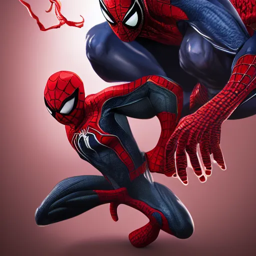 Image similar to Spider-Man fighting with Venom, Pixar Studio, detailed, high quality, high rendering, artstation,