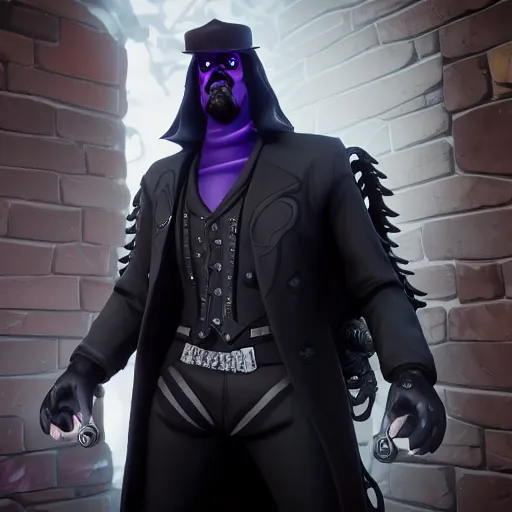 Prompt: a detailed portrait of undertaker in fortnite, unreal engine 5 rendered, incredibly highly detailed and realistic, 8 k, sharp focus, studio quality