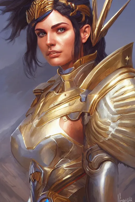 Image similar to amazon valkyrie athena, d & d, fantasy, portrait, highly detailed, headshot, digital painting, trending on artstation, concept art, sharp focus, illustration, art by artgerm and greg rutkowski and magali villeneuve