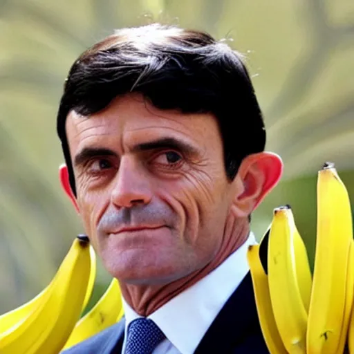 Prompt: Manuel Valls disguised in banana