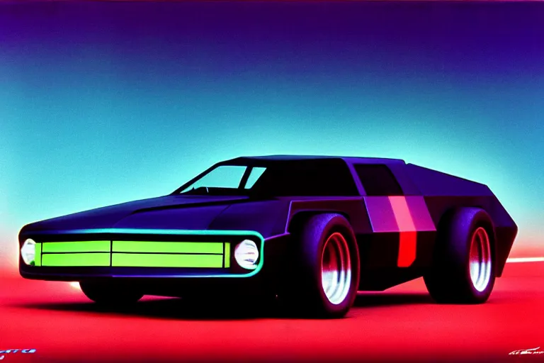 Image similar to designed by giorgetto giugiaro stylized poster of mad max's pursuit special v 8 interceptor concept, thick neon lights, ektachrome photograph, volumetric lighting, f 8 aperture, cinematic eastman 5 3 8 4 film