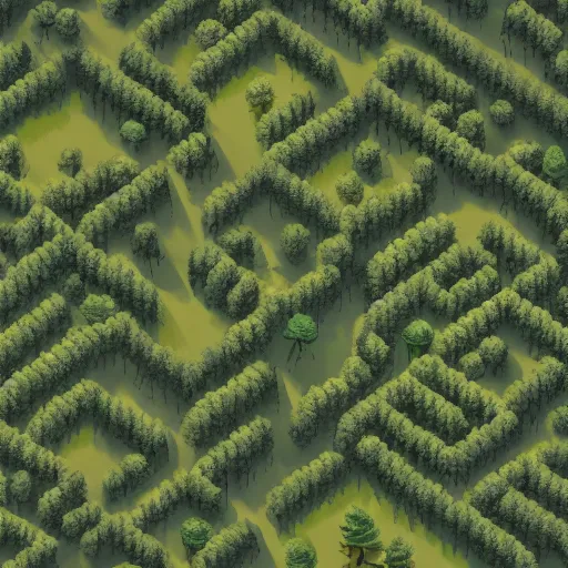 Prompt: an isometric forest top down view Michael Menzel