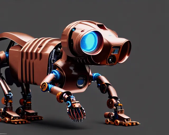 Image similar to dachshund robot, mechanical, machine, octane render, concept art, sharp focus, hyper - realistic, intricate, detailed, eduard pronin, luka mivsek, ruan jia