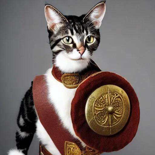 Image similar to photo of a cat as a roman centurion