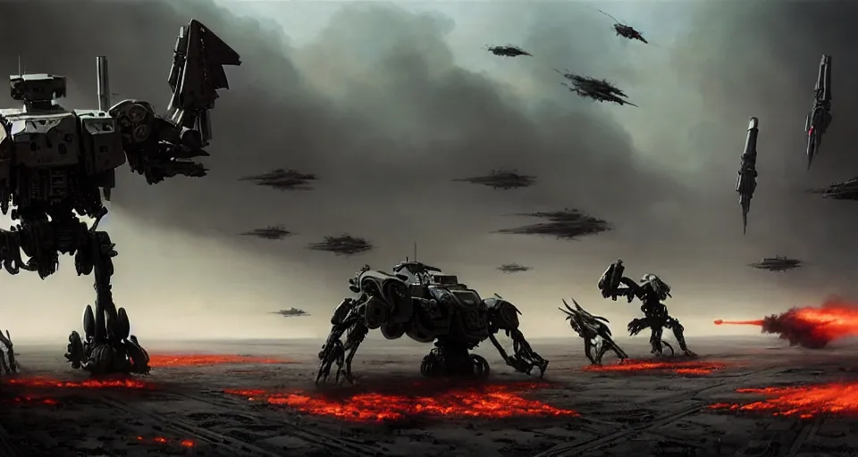 Prompt: hyper realistic sci - fi matte concept art painting of dramatic cinematic scene of humanoid zombie - flesh - battlemech, guns, missiles, explosions, beautiful details, strong composition painted by kim jung guweta studio rutkowski, james gurney and greg rutkowski, and lucasfilm, smooth, intricate, detailed, sharp focus, cinematic