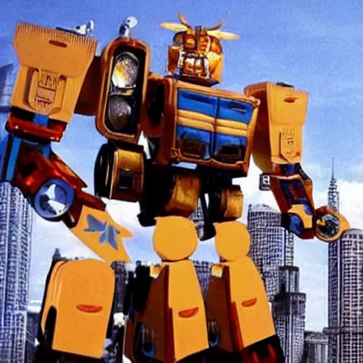 Image similar to donald trump as a transformers robot