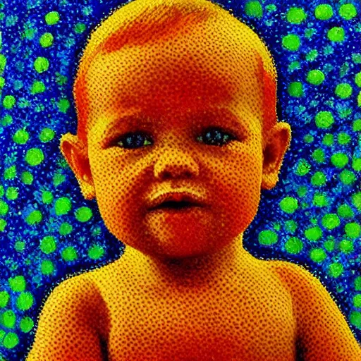 Image similar to you can make money off of the aids baby, impressionist, pointillism, hd, 4 k