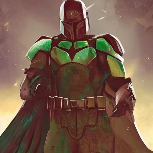 Image similar to batman x boba fett, digital art, character mashup, epic lighting, combination art