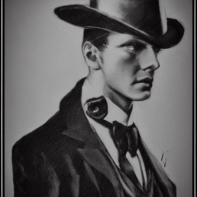 Image similar to photorealistic sepia full - head portrait of a 1 9 2 0 s era smirking male occultist, well dressed, long - tailed tuxedo coat, atmospheric lighting, dark, brooding, painted, intricate by thierry doizon, ultra detailed, well composed, best on artstation, cgsociety, epic, stunning, gorgeous, intricate detail, much wow, masterpiece