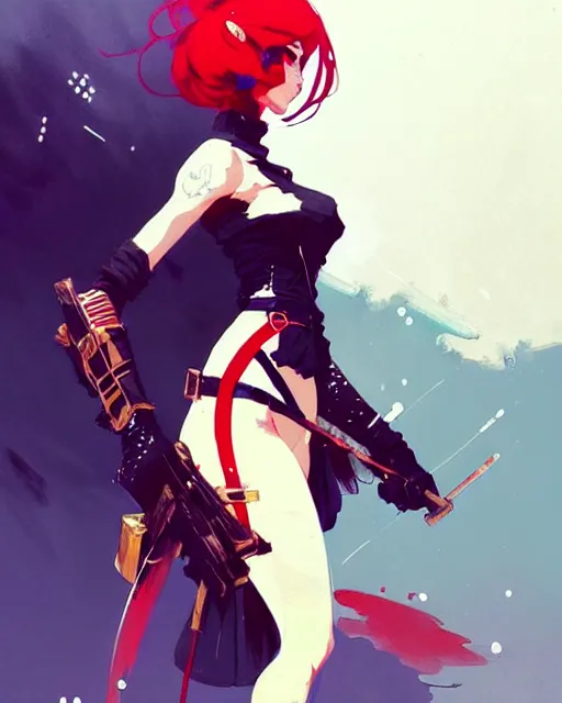 Prompt: a ultradetailed beautiful painting of a stylish battle maid, by conrad roset, greg rutkowski and makoto shinkai trending on artstation