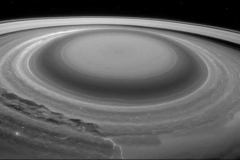 Prompt: a national geographic photo of the storm on Saturn's surface at night, Trending on artstation.