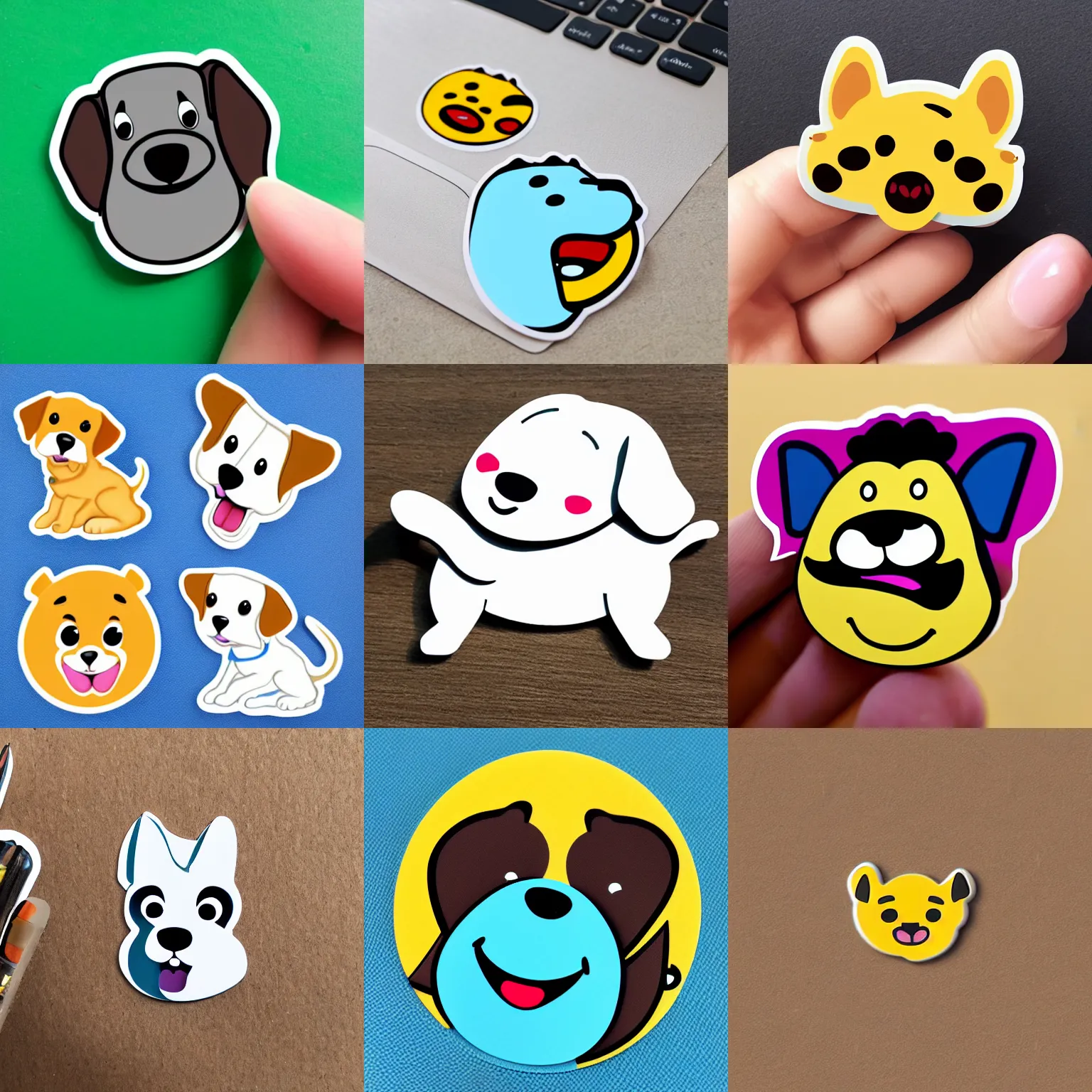 Prompt: cartoon die cut sticker of puppy emoji